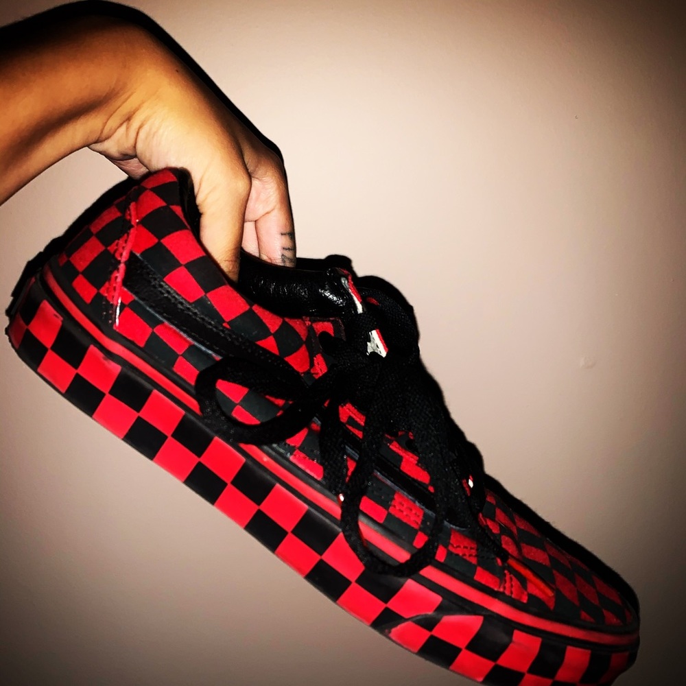 SUPER CUTE RED AND BLACK NEW VANS!!